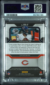 2021 Prizm Rookie Patch Autograph Justin Fields Silver RC /99 PSA 9/10 Auto Jets